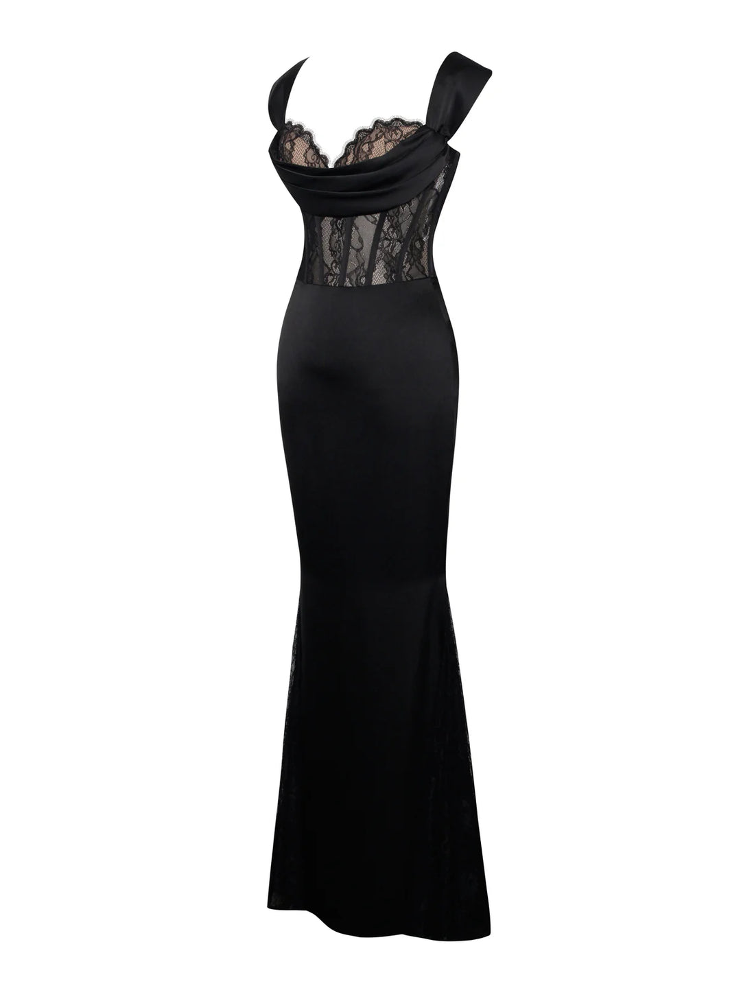 black lace sheath cocktail dress ZAPAKASA Women Black Formal Dress Mermaid Off The Shoulder Long Sleeves  Mesh And Lace Long Black Tie Dress main image 1