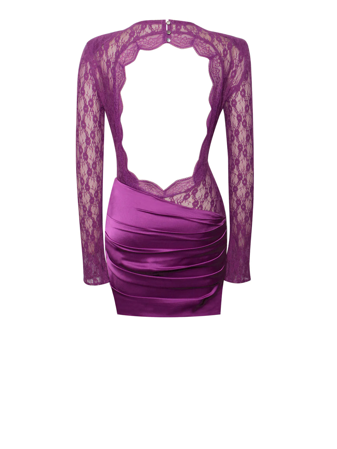 Quartney Purple Long Sleeve Lace Satin Mini Dress – THE DRESSING ROOM