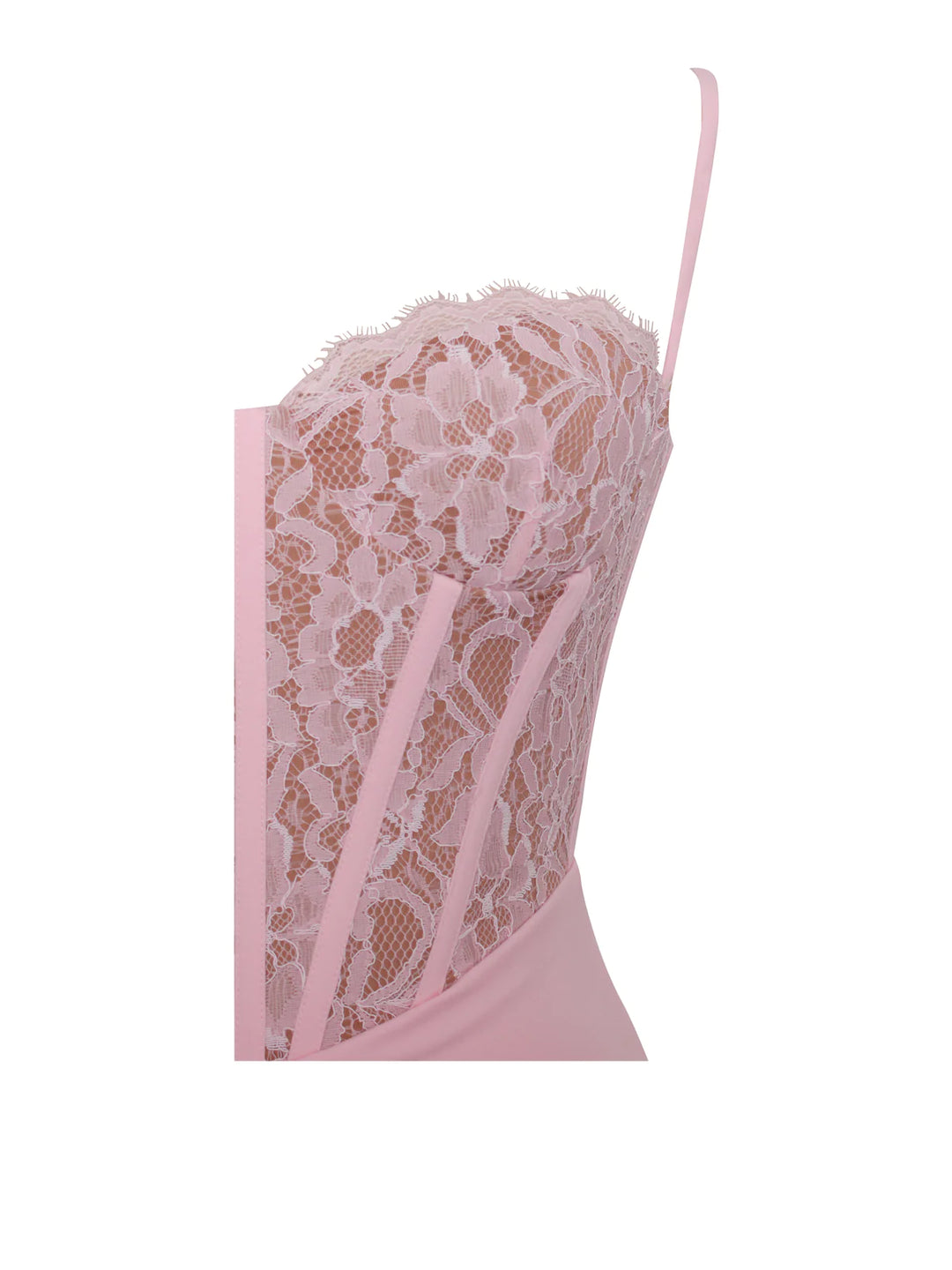 yilon CORSET LACE CAMI ピンク Dahlia Prairie Pink Cotton Overbust Corset With Zip Front