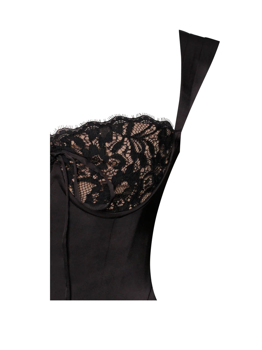 Freddie Black Lace Satin Maxi Dress – THE DRESSING ROOM