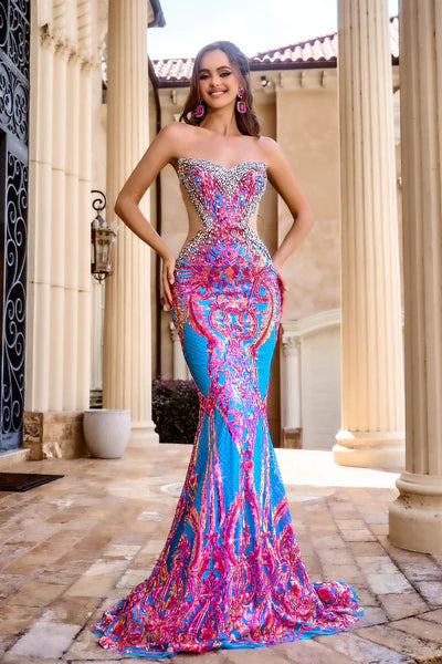 multi prom dress Prom Dress Style #33555