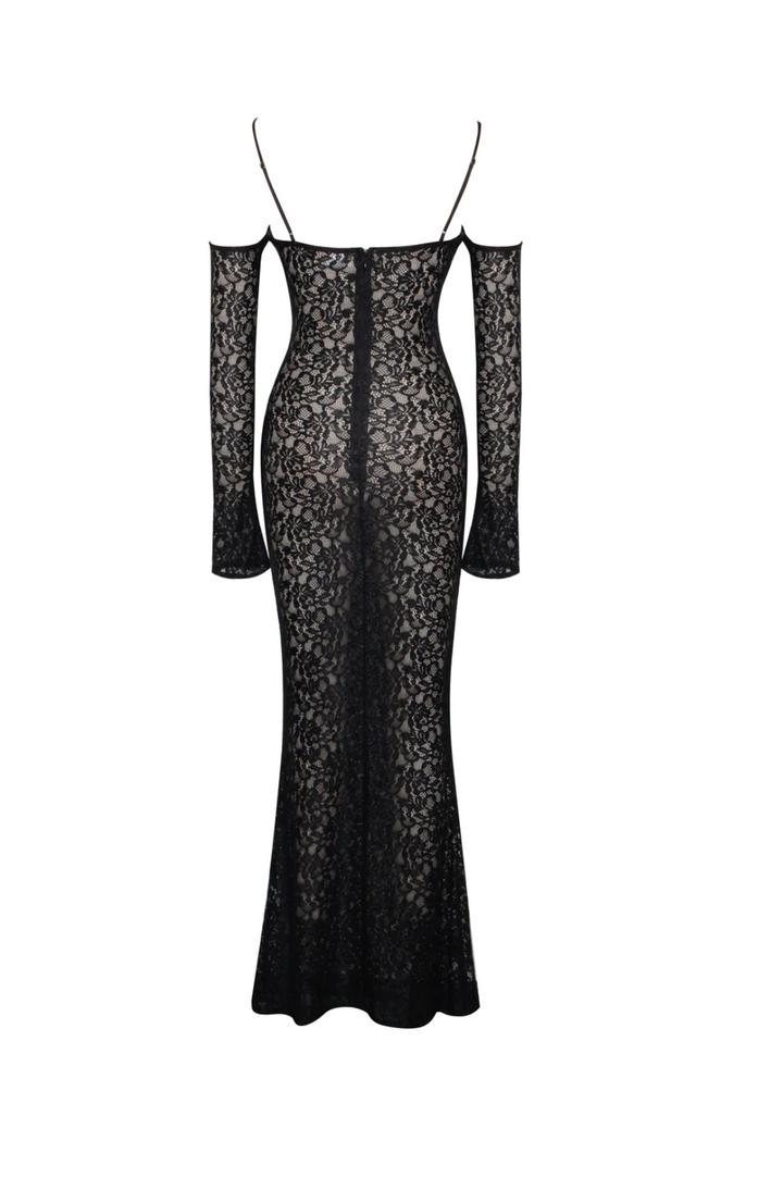 Udaya Black Lace Long Sleeve Maxi Dress – THE DRESSING ROOM