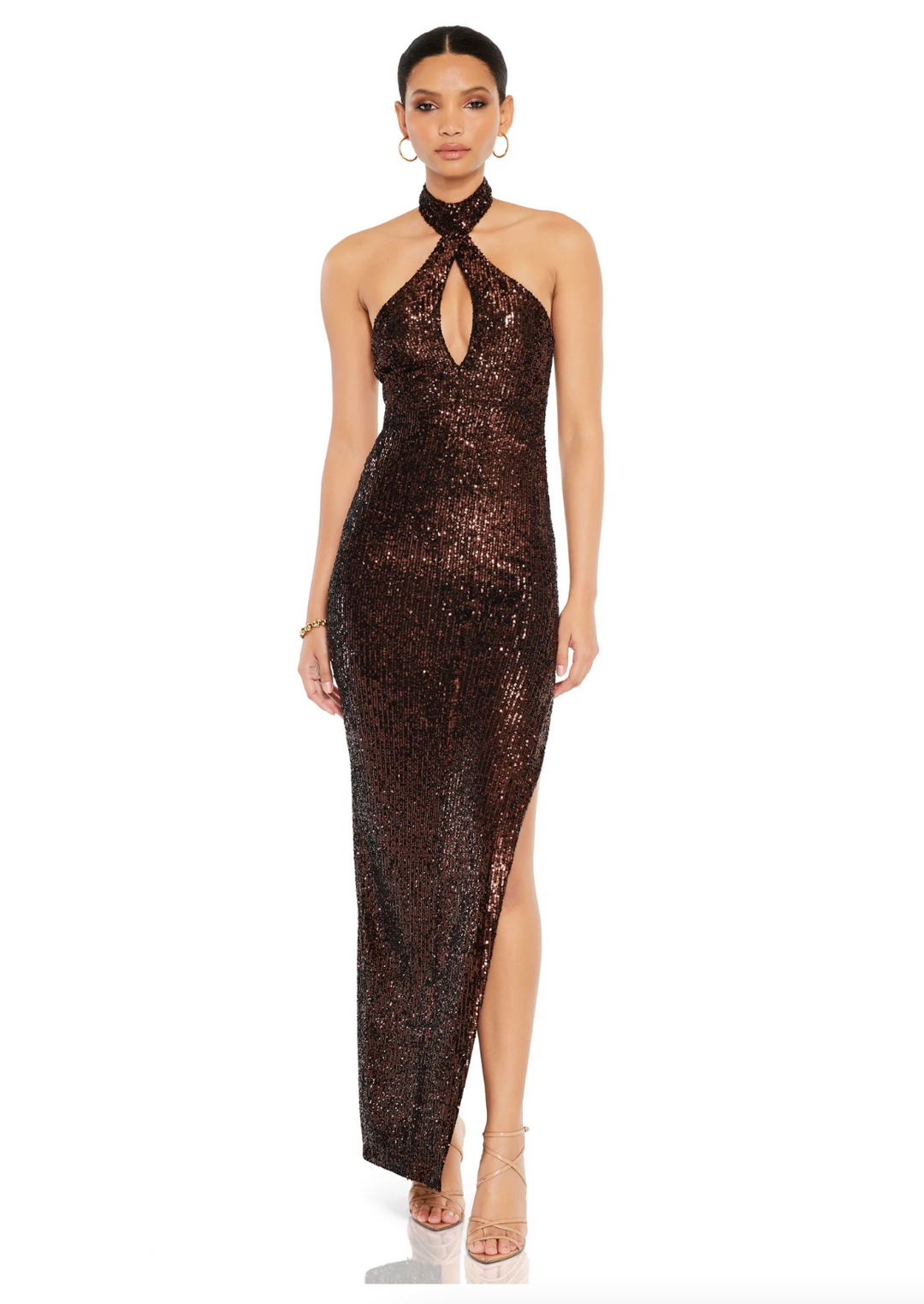 slim fit dress slacks NOOKIE BOULEVARD Halter Bodycon Gown