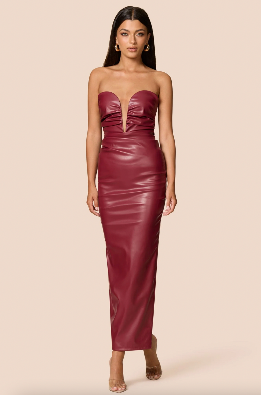 open lace back dress Lexi Chain Gown | Fire Red | Dress