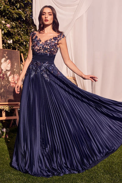 alamour the label blue dress Cary Blue Diamante High Split Gown Blue
