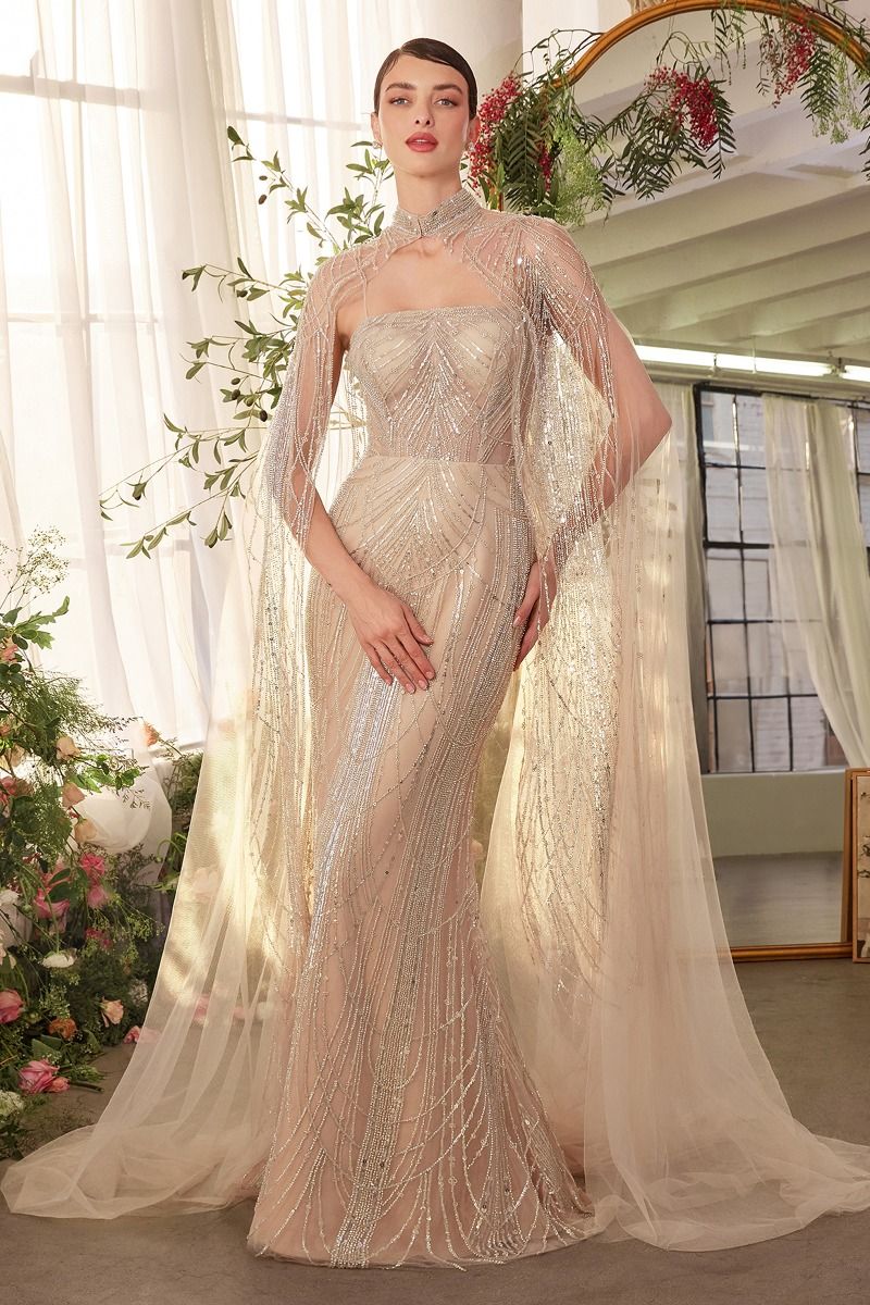 sleeve formal dresses Beaded Illusion Long Sleeve Gown by Elizabeth K GL1506