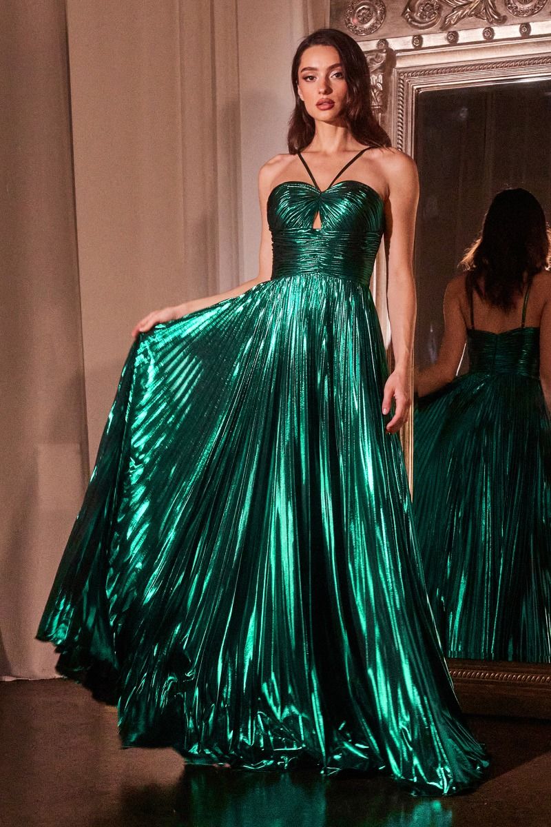 green emerald velvet dress ALYCE Paris 61425 Emerald Draped Bodice Metallic Dress – Formalwear Outlet