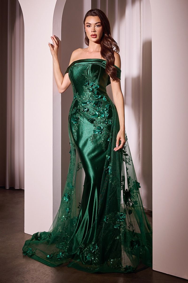 slim fit dress slacks Adrianna Papell Off-Shoulder Rosette Sleeve Cocktail Dress main image 1