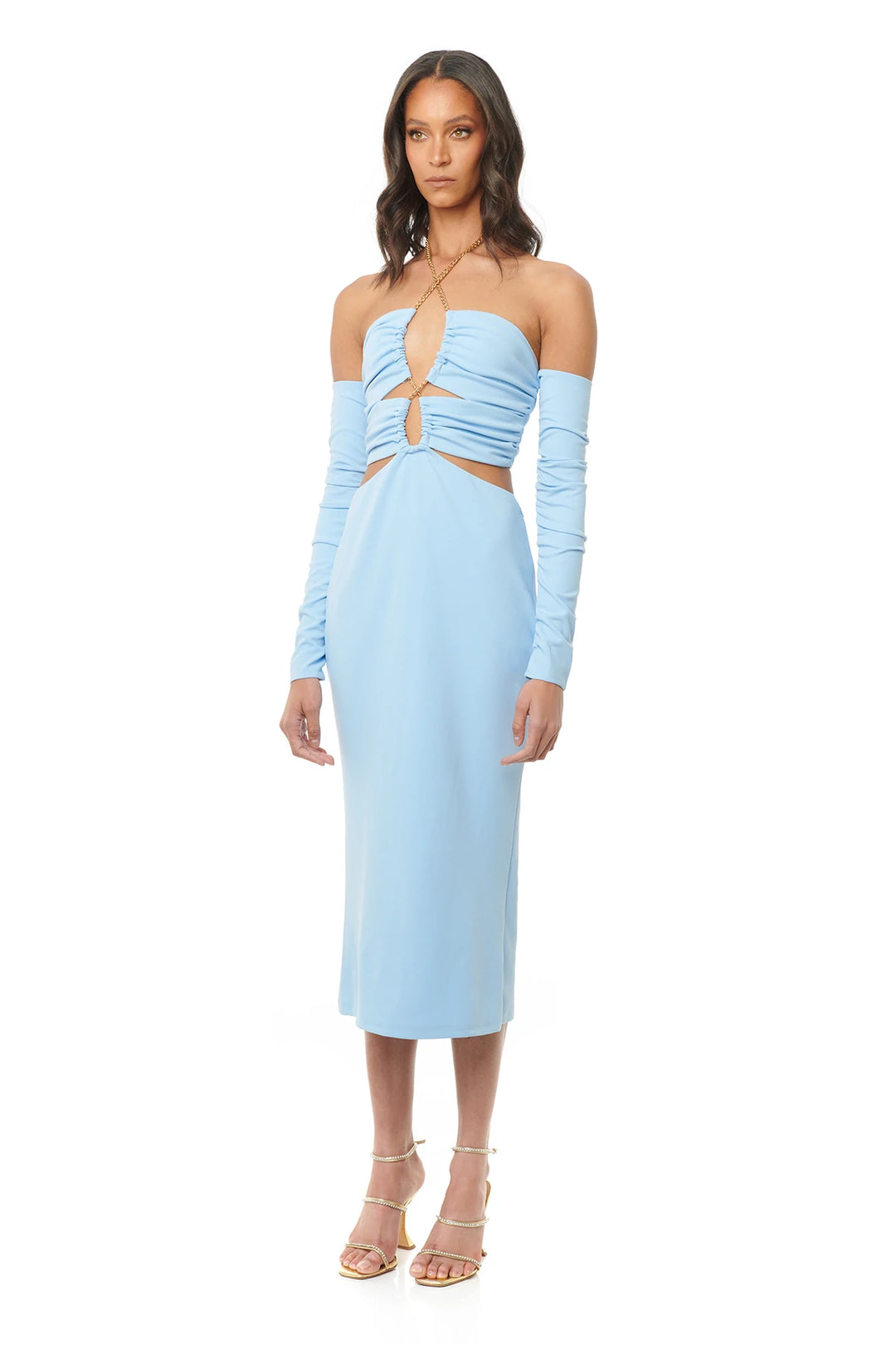 eliya the label blue dress Meet the Annalise Dress  Designed for our muse @annalisedalins_  With  detachable sleeves. Available online now #EliyaTheLabel #SeenOn